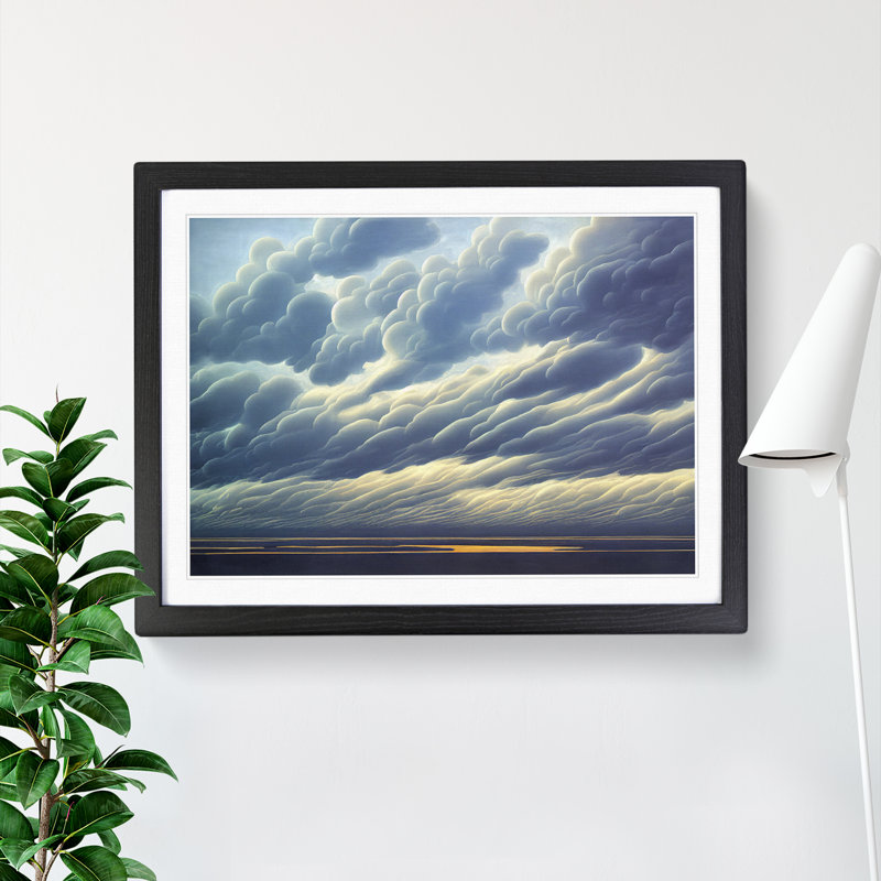 Shining Clouds - Framed Print, 25cm H x 34cm W x 2cm D, Black