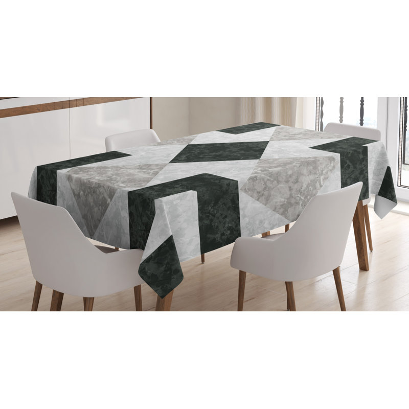 Marble Dining Room Kitchen Tablecloth, 90" L x 60" W