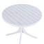 Table ronde moderne en plastique, table de salle à manger intérieure / extérieure, table de salle à manger