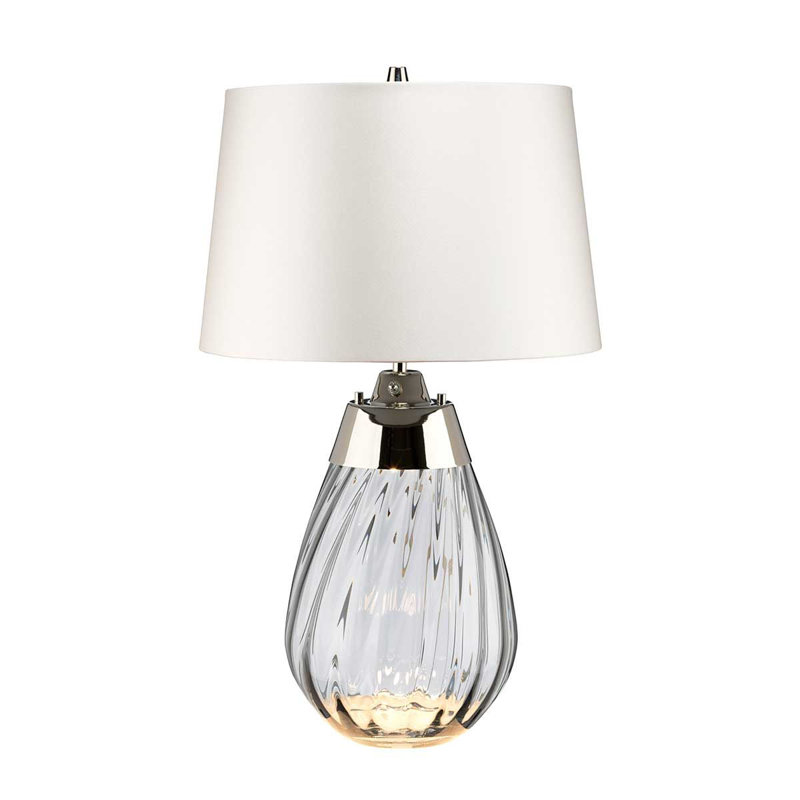 Morrisdale Glass Table Lamp, White, Transparent