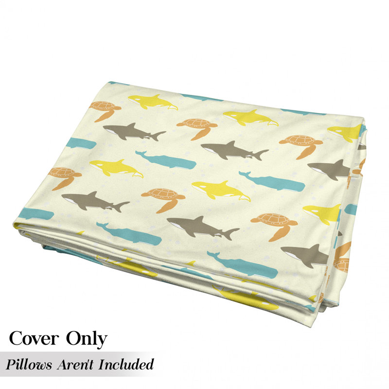 Housse de coussin d'extérieur Whale Shark and Turtle, H 2 po x l 27 po x P 88 po