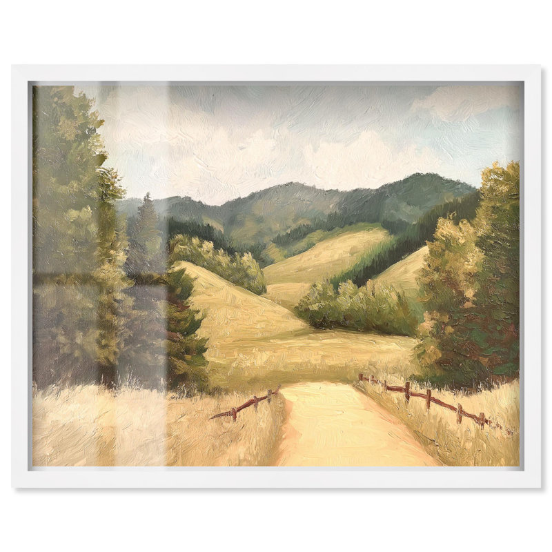 «Summer Fields Shadowbox Print» par Art Remedy, H 17 po x l 21 po, Blanc