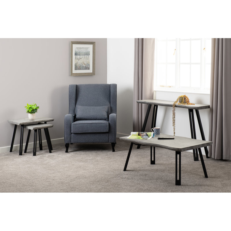 Alexsandra Wave Edge Nest of Tables, Concrete Grey