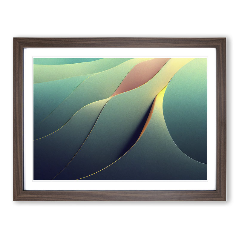 Handsome Abstract - Single Picture Frame Print, 25cm H x 34cm W x 2cm D, Walnut Framed