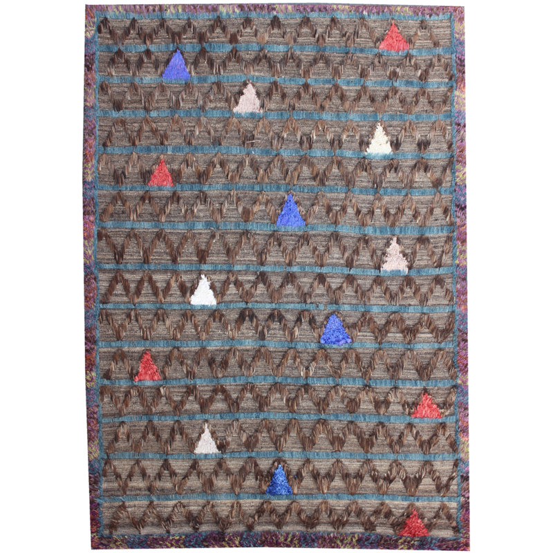 Geometric Hand Knotted 162cm X 254cm Area Rug