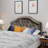 Grey Headboard With Velvet Covering And Modern Style Full Sized Headboard, Accentuating Button Refinement Nailhead-259393779-259393782
