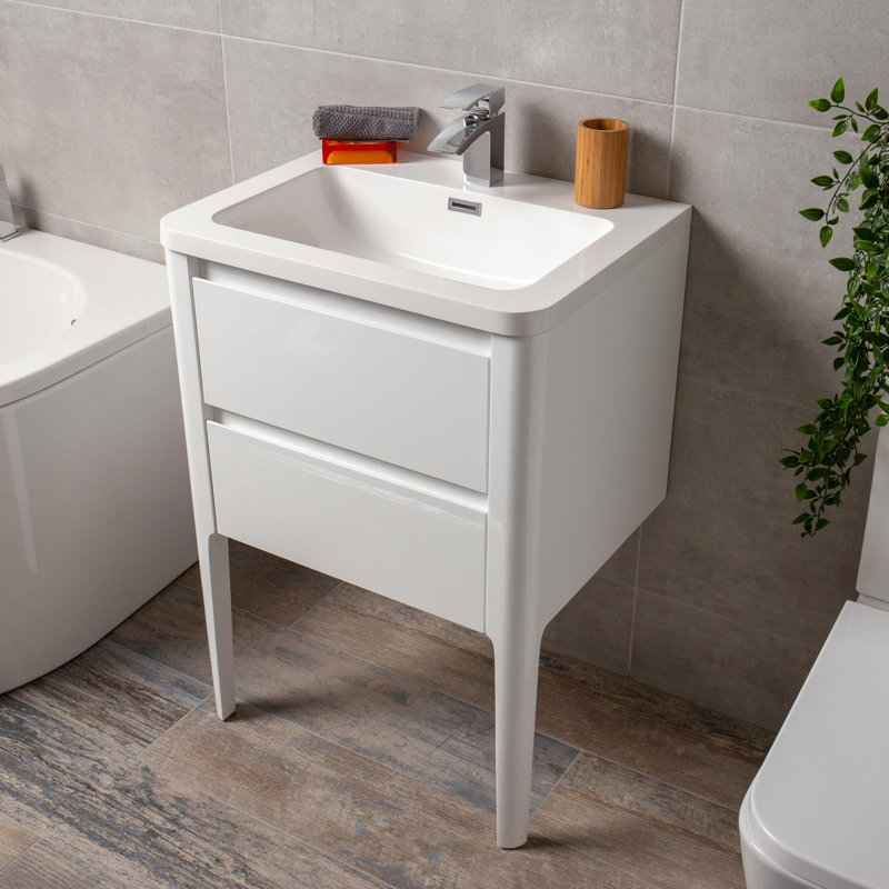 Senah 590 mm Freestanding Single Vanity with Integrated Basin