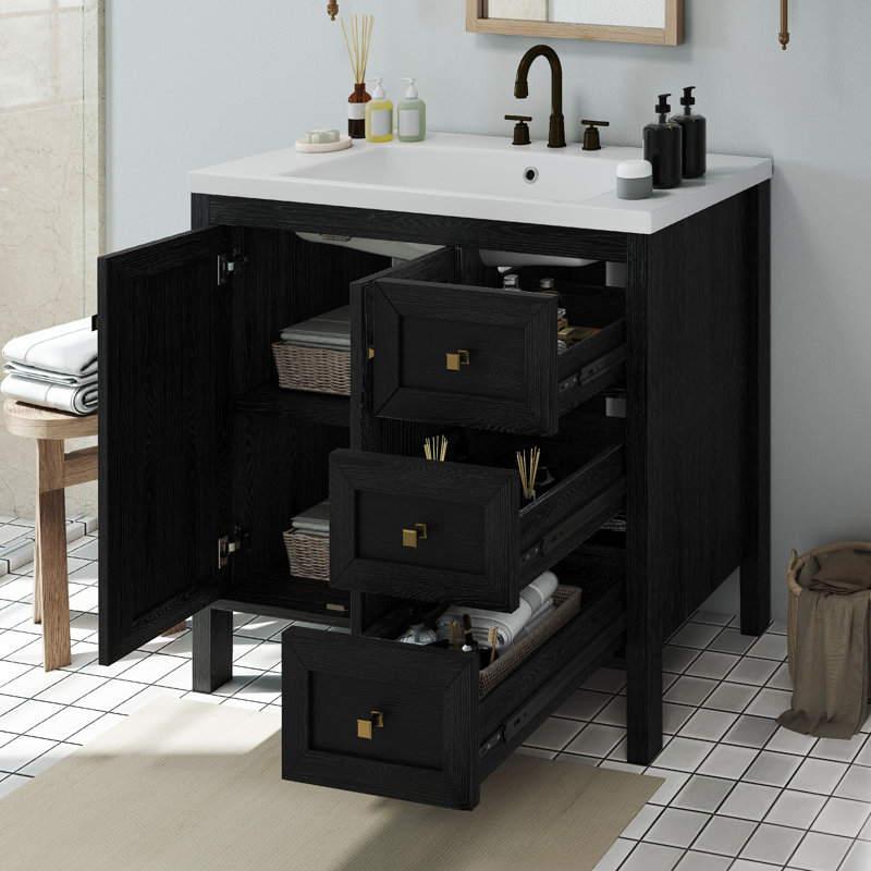  36 Inch Bathroom Vanity, Black