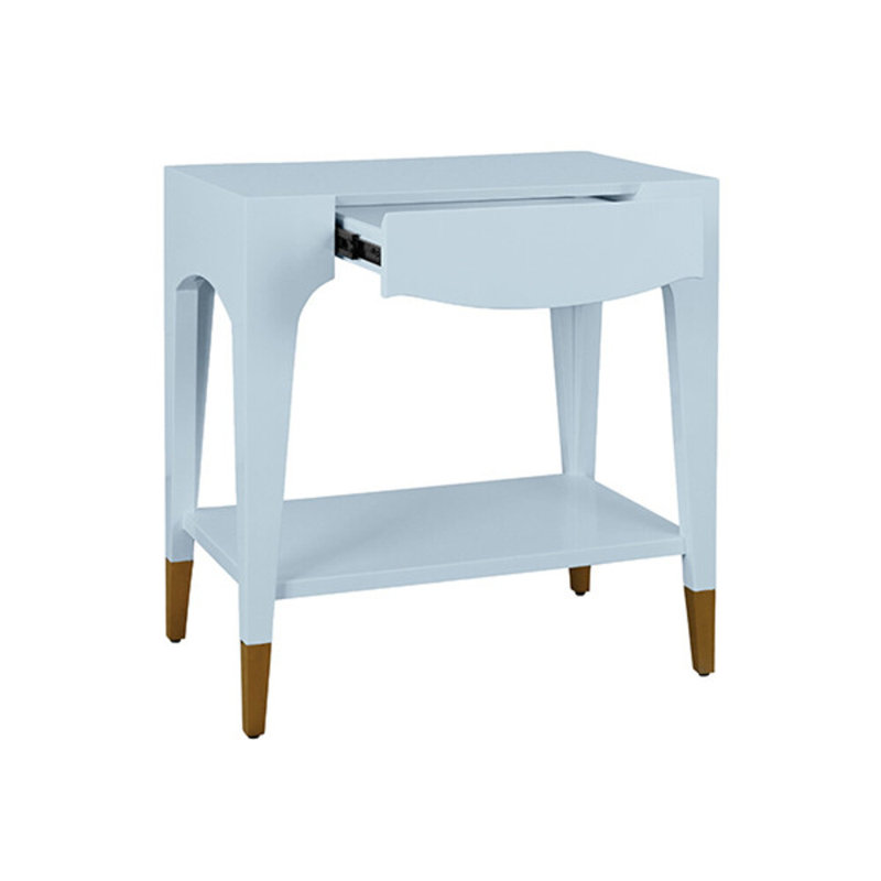 Solid Wood End Table, 29.4"H x 28"W x 18"D, Light Blue