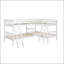 Lit superposé en forme de L avec échelle et lattes, construction en pin durable, conception peu encombrante pour des aménagements polyvalents-859251190