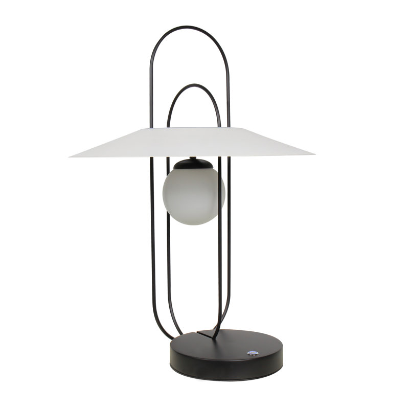 Lyra 24-in Height Integrated LED ETL Certified Cage Table Lamp with Shade and Touch Sensor Dimming, Black