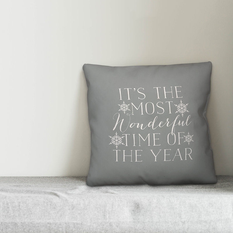  Housse de coussin It's the Most Wonderful Time of the Year, 20 po x 20 po, Polyester/ Bourre en polyester
