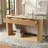 Fluted Console Table with Faux Travertine Top