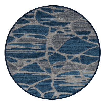 Machine Washable Abstract Gray Area Rug