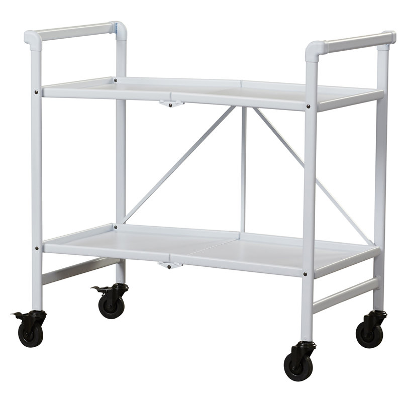 Ludlow Metal Bar Cart, White