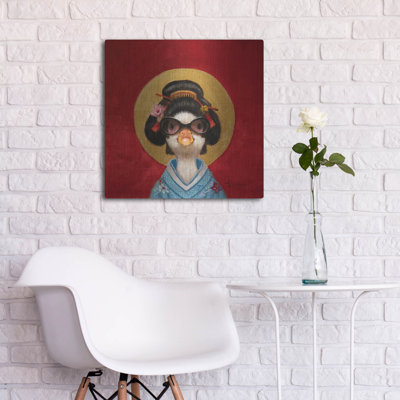 Art mural en métal Trinx «Geisha Duck» par Lucia Heffernan