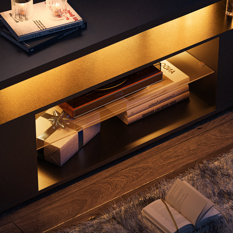 LED TV Stand White TV Stands for Living Room Modern TV Stand with Storage for 65/70/75 inche TVs Entertainment Center for Living Room