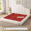 Cadre de lit King Cloud, cadre de lit plateforme moderne en chenille avec tête de lit incurvée à oreilles, coussins épais et moelleux, meuble de chambre bas, blanc, sommier non inclus-546296754-546296755
