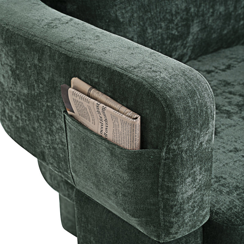 Accent Chair Single Sofa Chair, Dark Green