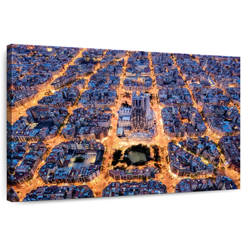 Barcelona City Lights, 34" H x 51" W