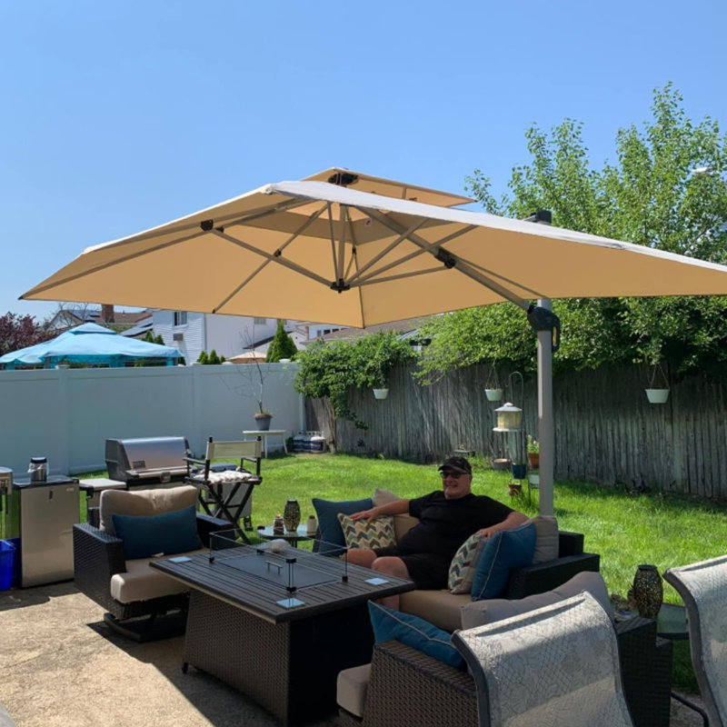 304cm X 396cm Rectangular Cantilever Parasol, Beige