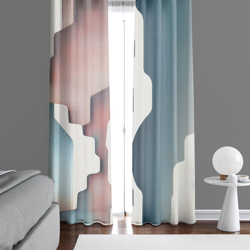 Paire de rideaux semi-transparents en polyester Alfonsine, L 20 po x L 61 po
