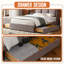 Lit plateforme tapissier à oreilles avec 2 tiroirs de rangement sous le lit, tête de lit haute capitonnée, aucun sommier requis, assemblage facile, mobilier de chambre à coucher moderne-1697052364-1697052339