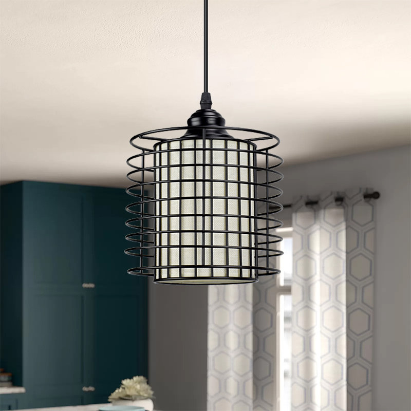 Luminaire suspendu cylindrique à 1 lumière