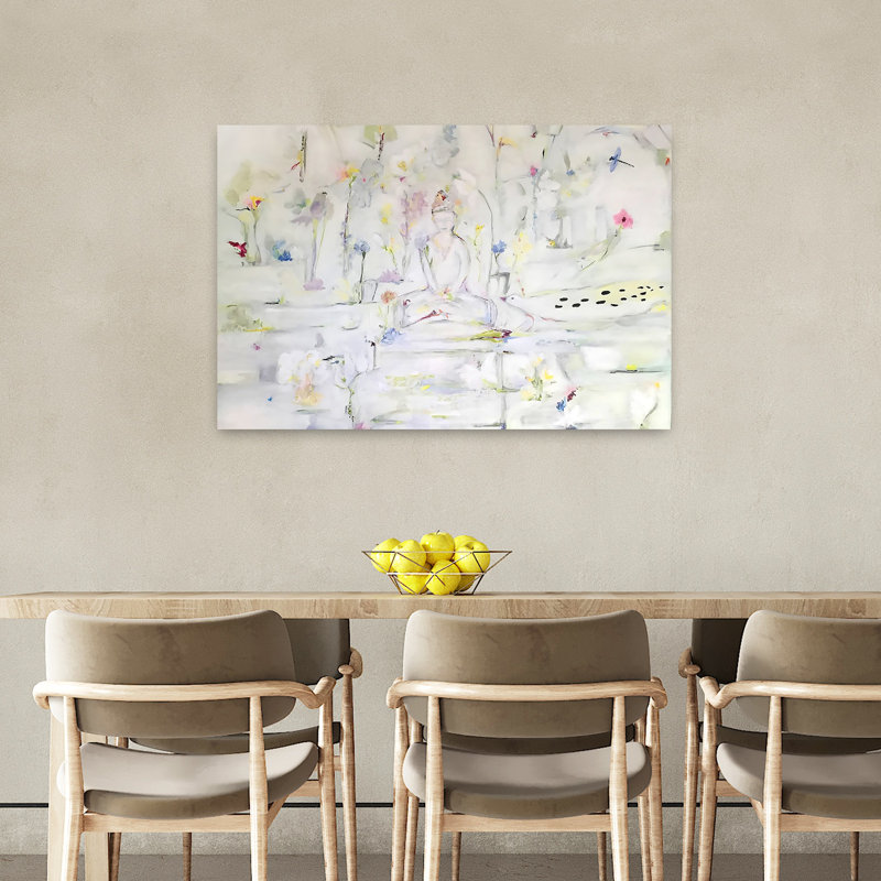Contemporary Art Flower Wall Art by Kristin Brin - Wrapped Canvas Print, 60.96 cm H x 91.44 cm W