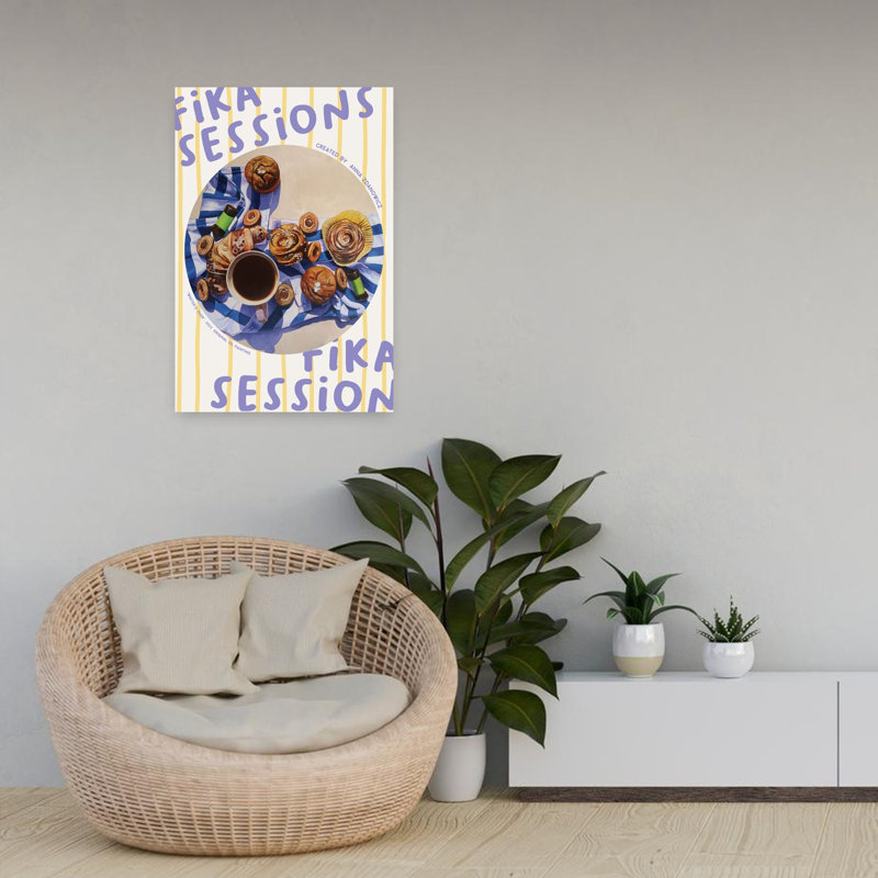 Art mural contemporain Fika Coffee, H 24 po x l 16 po