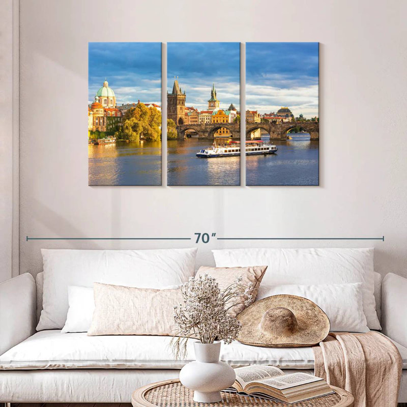 Vue pittoresque de Prague, H 32 po x l 50 po