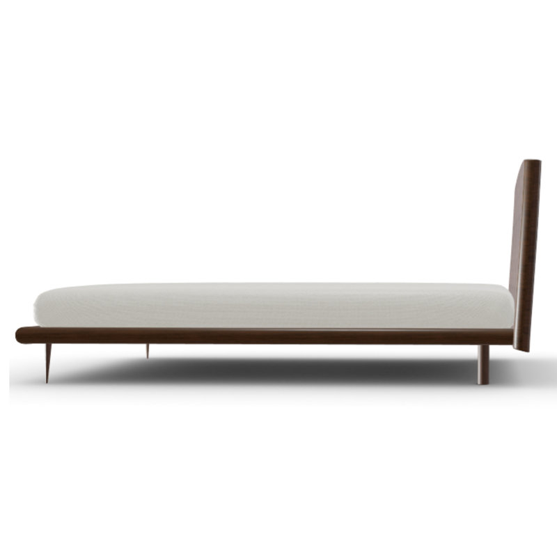 Lit plateforme, Grand, Noyer