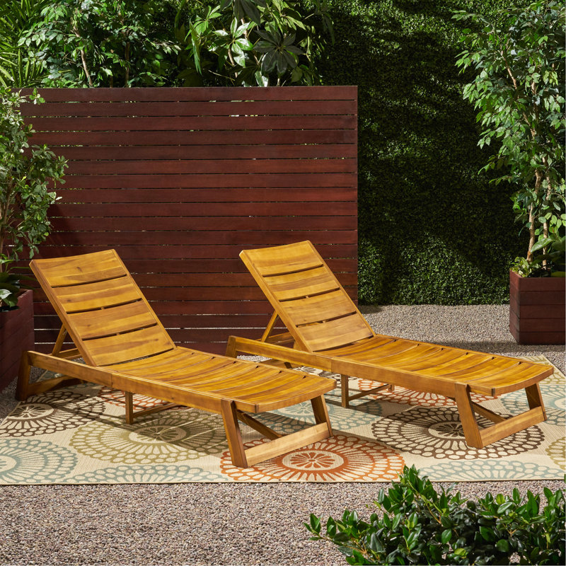 Chaise longue Maki (ensemble de 2), Brun jaune