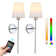 Rechargeable Remote-Control Wall Sconces (2-Pack) — 3-Color Temp + RGB, Wireless, ETL-Certified, Timer, 