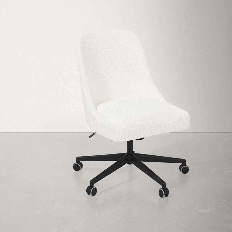Acosta Height Adjustable Swivel Task Chair, Classic Snow Boucle