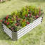 Lit de jardin surélevé rectangulaire en métal argenté de 421 pi pour une variété de plantes, d'herbes et de légumes - Jardinière stable de longue durée-535532540