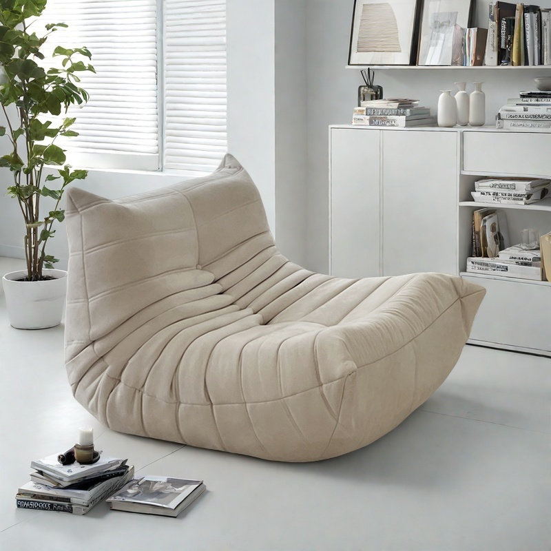 Canapé simple et décontracté, Suède beige