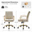 Chaise de bureau inclinable et pivotante en cuir véritable moderne H 40 po-117173332