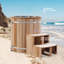 36" Cold Plunge Ice Bucket with Cooler， Natural Cedar, Filtered Circulation System, 304 Stainless Steel Interior，ozone purification