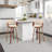 Romarin Swivel Counter or Bar Height Bar Stool with Arms and Footrest in Faux Leather, Wood-879254841-879254842-879254843