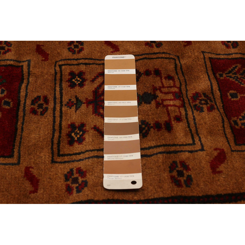 Tapis unique en laine noué à la main brun clair de 6 pi 9 po x 9 pi 2 po Teimani