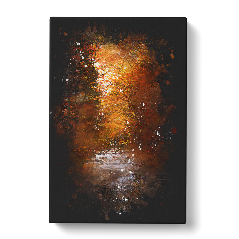 The Woodland Stream - Wrapped Canvas Painting, 50cm H x 35cm W x 3cm D