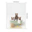 «Three Bear Cubs in Cottage Green Bath» par Amy Peterson, reproduction d'art sur toile encadrée