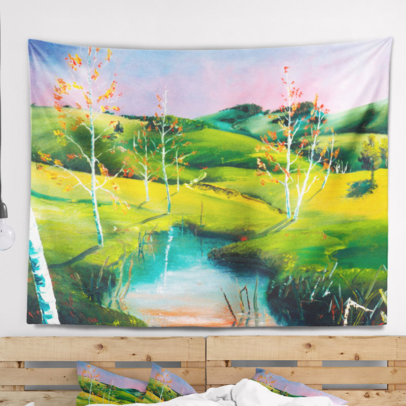 Tapisserie «Landscape Endless Green Pastures», H 32 po x l 39 po