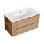 Meuble-lavabo mural de 36 pouces avec lavabo en céramique et tiroir à fermeture en douceur, parfait pour les salles de bain modernes et un rangement efficace.-116332445