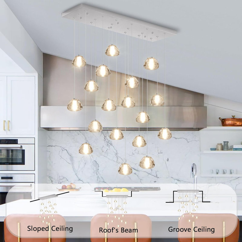 18 - Light Glam Crystal Chandelier, Silver