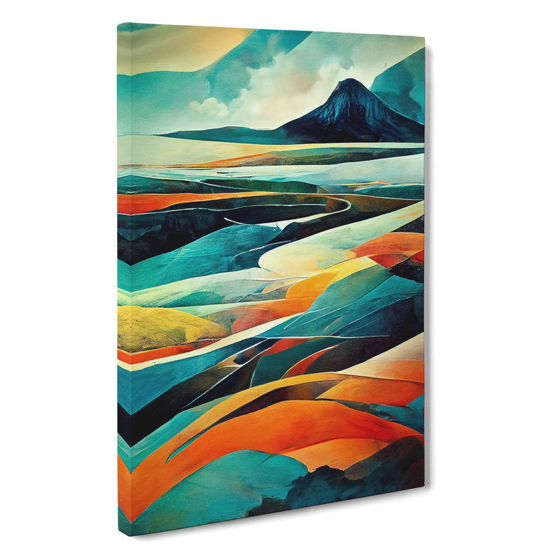 Abstract Mountain Landscape No.1 - Wall Art, Wrapped Canvas, 50cm H x 35cm W, No Matte
