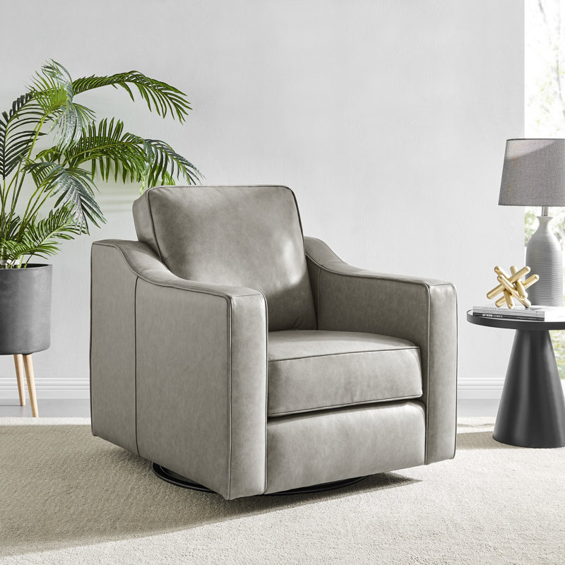Fauteuil pivotant en cuir Thirsk