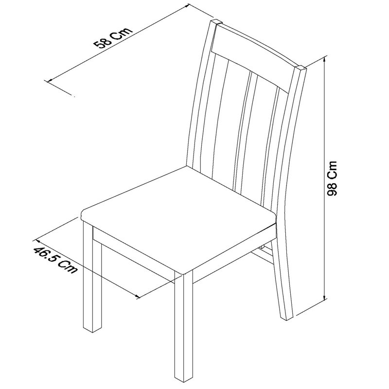 48cm H Upholstered Slat Back Side Chair in Brown