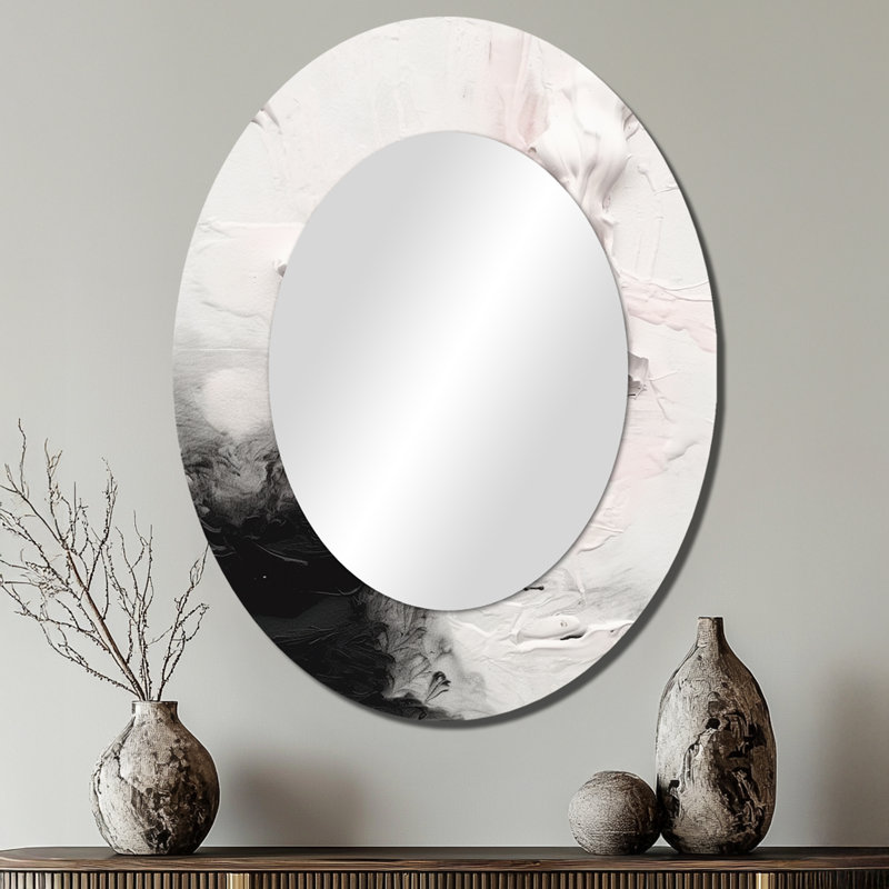 Miroir mural blanc moderne White Twist Watercolor III, 40 po x 30 po